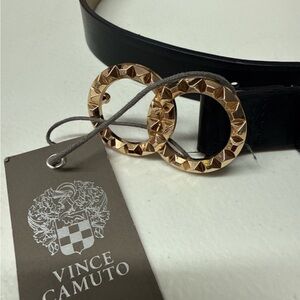 Vince Camuto Black Belt with Gold Accents